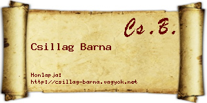 Csillag Barna névjegykártya